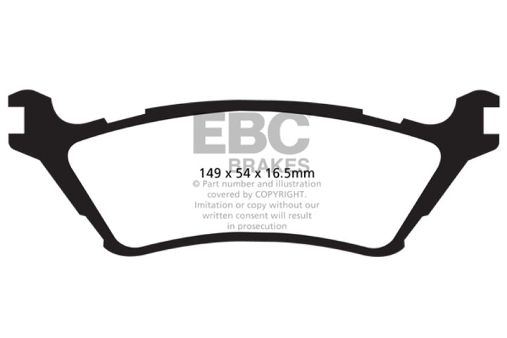 EBC 15+ Ford F150 2.7 Twin Turbo (2WD) Extra Duty Rear Brake Pads - Bull Strap