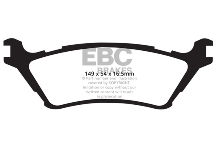 EBC 15+ Ford F150 2.7 Twin Turbo (2WD) Extra Duty Rear Brake Pads - Bull Strap