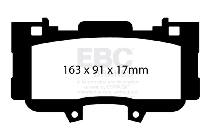 EBC 15+ Ford Mustang 2.3 Turbo Performance Pkg Yellowstuff Front Brake Pads - Bull Strap