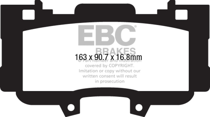 EBC 15+ Ford Mustang 2.3 Turbo Performance Pkg Yellowstuff Front Brake Pads - Bull Strap