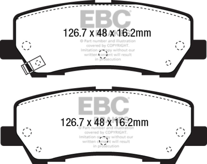 EBC 15+ Ford Mustang 2.3 Turbo Performance Pkg Yellowstuff Rear Brake Pads - Bull Strap