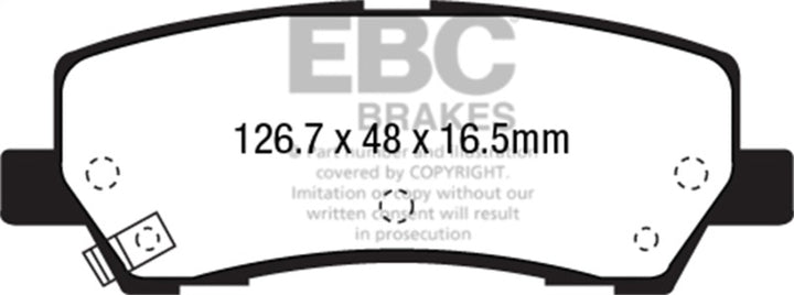 EBC 15+ Ford Mustang 2.3 Turbo Redstuff Rear Brake Pads - Bull Strap