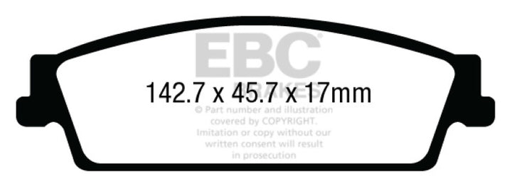 EBC 15+ Gac Yukon XL / Denali XL 1500 Extra Duty Rear Brake Pads - Bull Strap