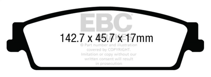 EBC 15+ Gac Yukon XL / Denali XL 1500 Extra Duty Rear Brake Pads - Bull Strap