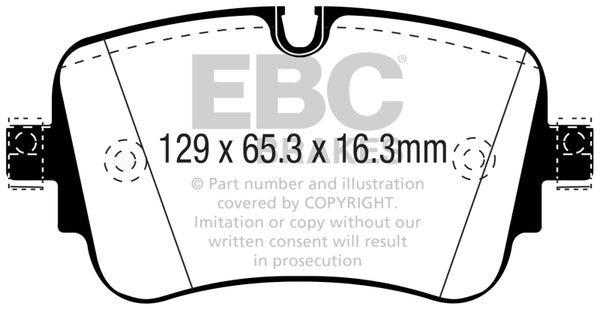 EBC 16-18 Audi Q7 Yellowstuff Rear Brake Pads - Bull Strap