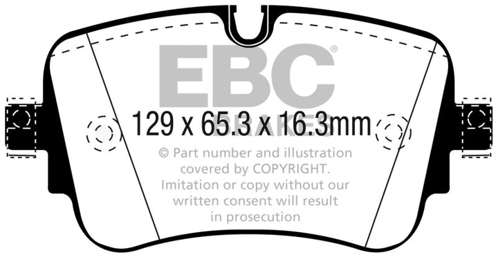 EBC 16-18 Audi Q7 Yellowstuff Rear Brake Pads - Bull Strap