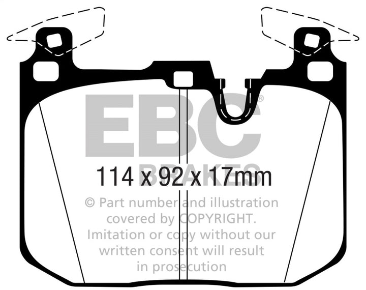 EBC 16-18 BMW M2 3.0L Turbo Redstuff Front Brake Pads - Bull Strap