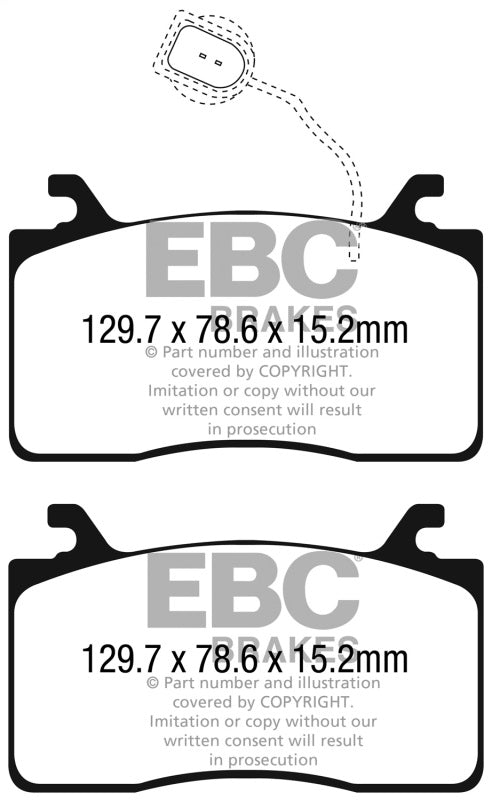EBC 17-18 Alfa Romeo Giulia Ultimax OEM Replacement Front Brake Pads - Bull Strap