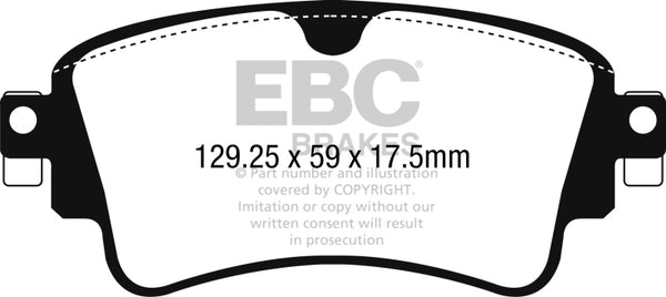 EBC 17-18 Audi A4 / A4 Quattro / A5 Quattro Yellowstuff Rear Brake Pads - Bull Strap