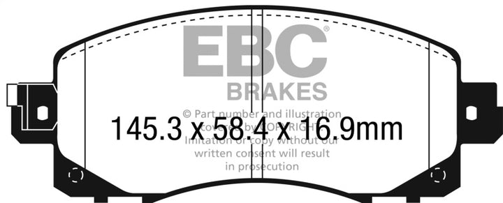 EBC 18+ Subaru Crosstrek 2 Ultimax Front Brake Pads - Bull Strap
