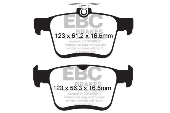 EBC 2014+ Audi A3 1.8 Turbo (w/Electronic Parking Brake) Ultimax2 Rear Brake Pads - Bull Strap
