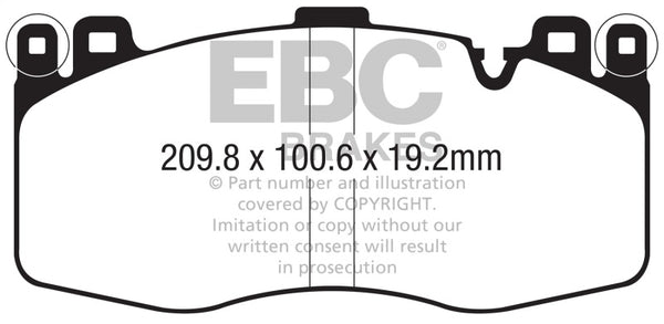 EBC 2015+ BMW X5M 4.4TT (F85) Bluestuff Front Brake Pads - Bull Strap