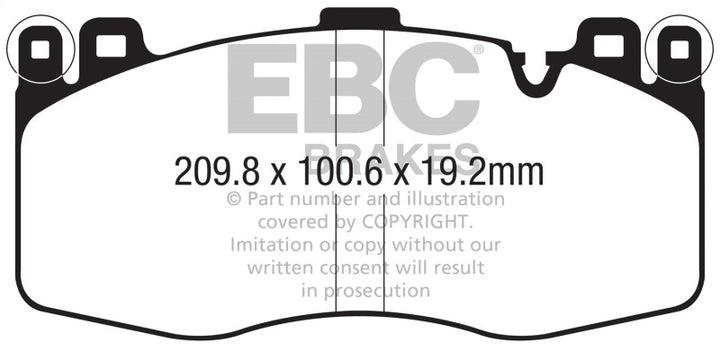 EBC 2015+ BMW X5M 4.4TT (F85) Bluestuff Front Brake Pads - Bull Strap