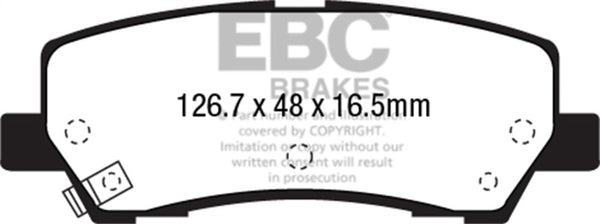EBC 2015+ Ford Mustang 5.0L Bluestuff Rear Brake Pads - Bull Strap