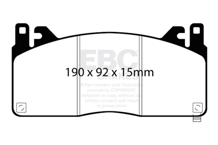 EBC 2015+ Ford Mustang GT350 Bluestuff Front Brake Pads - Bull Strap
