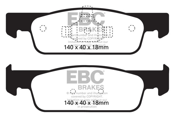 EBC 2016-2017 Smart Fortwo 0.9L Turbo Greenstuff Front Brake Pads - Bull Strap