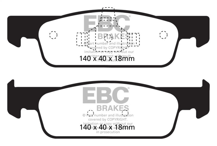 EBC 2016-2017 Smart Fortwo 0.9L Turbo Greenstuff Front Brake Pads - Bull Strap
