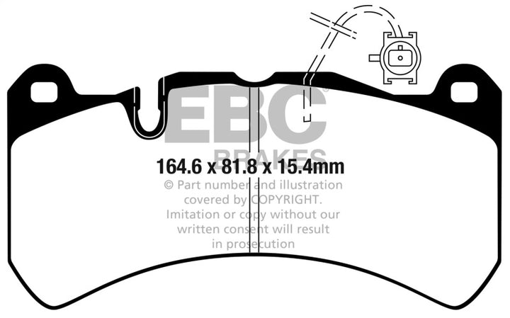 EBC 2016+ Alfa Romeo Giulia 2.9L Twin Turbo Yellowstuff Front Brake Pads - Bull Strap