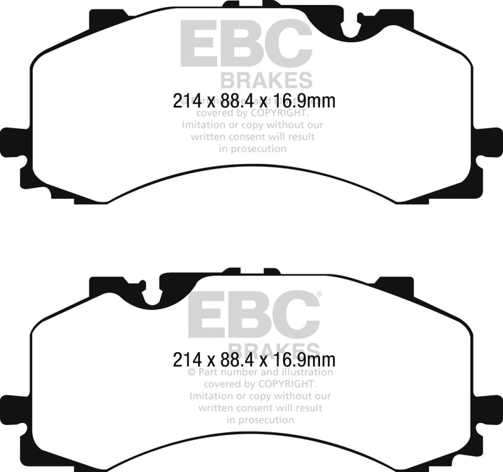 EBC 2016+ Audi Q7 3.0L Supercharged Yellowstuff Front Brake Pads - Bull Strap