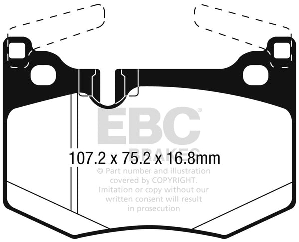 EBC 2016+ Lexus GS-F 5.0L Redstuff Rear Brake Pads - Bull Strap