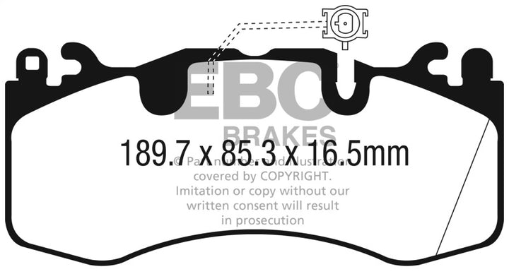 EBC 2016+ Maserati Levante 3.0TT (424) Yellowstuff Front Brake Pads - Bull Strap