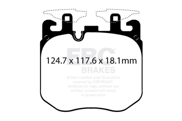 EBC 2017+ BMW (Alpina) B7 xDrive 4.4L Twin Turbo Yellowstuff Front Brake Pads - Bull Strap