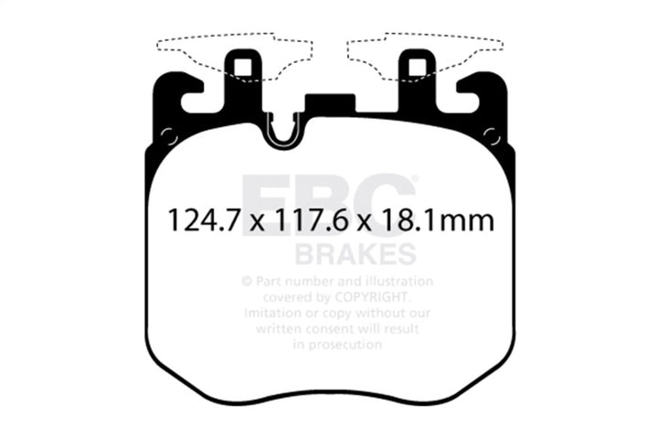 EBC 2017+ BMW (Alpina) B7 xDrive 4.4L Twin Turbo Yellowstuff Front Brake Pads - Bull Strap