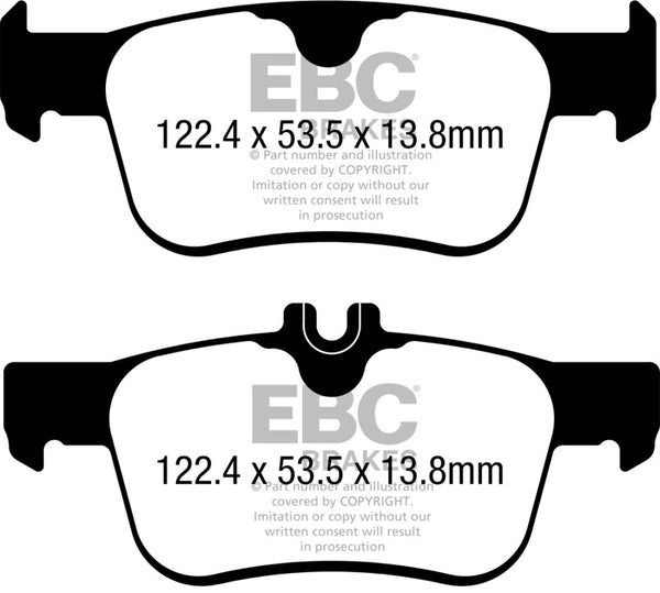 EBC 2017+ Honda Civic Turbo Type-R 2.0L Yellowstuff Rear Brake Pads - Bull Strap