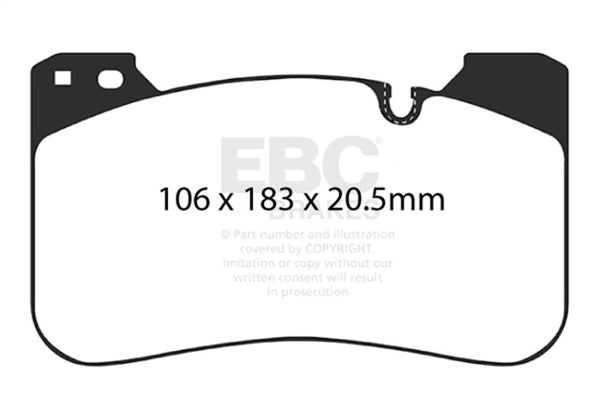 EBC 2018+ BMW M5 F90 Bluestuff Front Brake Pads - Bull Strap