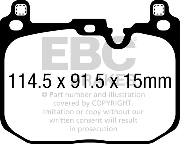 EBC 2018+ BMW X2 Yellowstuff Front Brake Pads - Bull Strap