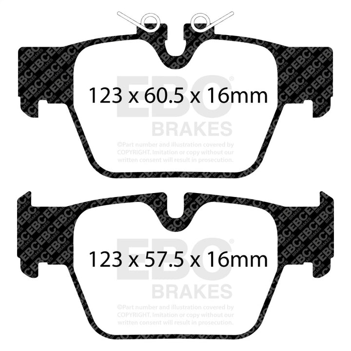 EBC 2018+ BMW X2 Yellowstuff Rear Brake Pads - Bull Strap