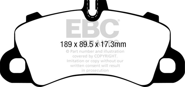 EBC 2018+ Porsche Cayenne (3rd Gen) 3.0L Turbo Yellowstuff Front Brake Pads - Bull Strap
