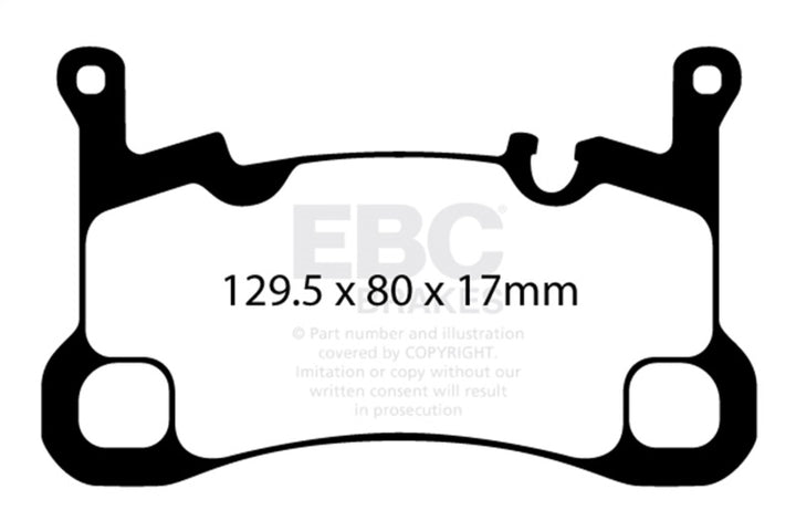 EBC 2018+ Porsche Cayenne (3rd Gen) 3.0L Turbo Yellowstuff Rear Brake Pads - Bull Strap