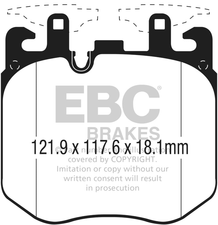 EBC 2019+ BMW X5 3.0T / 2020+ BMW X6 4.4TT M50 (G05/G06/G07) Redstuff Front Brake Pads - Bull Strap