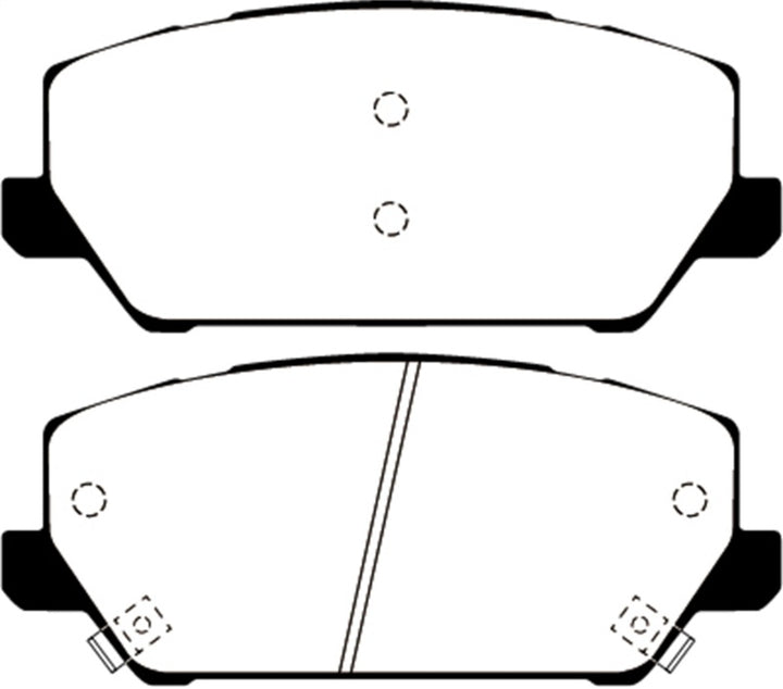 EBC 2019+ Hyundai Veloster N (2nd Gen) 2.0L Turbo Yellowstuff Front Brake Pads - Bull Strap