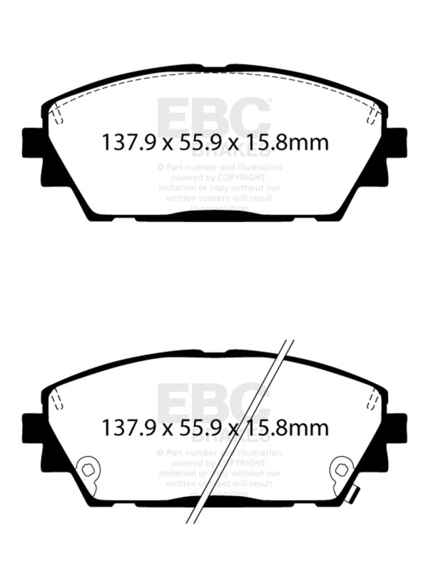 EBC 2019+ Mazda 3 (BP) 2.5L Redstuff Front Brake Pads - Bull Strap