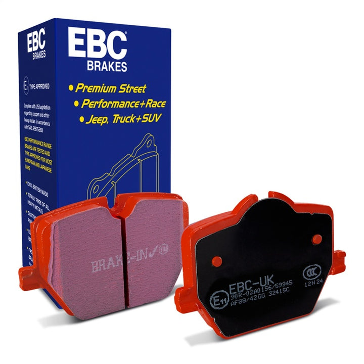 EBC 2019+ Toyota GR Supra (w/13.6in Rear Rotor) Redstuff Rear Brake Pads - Bull Strap