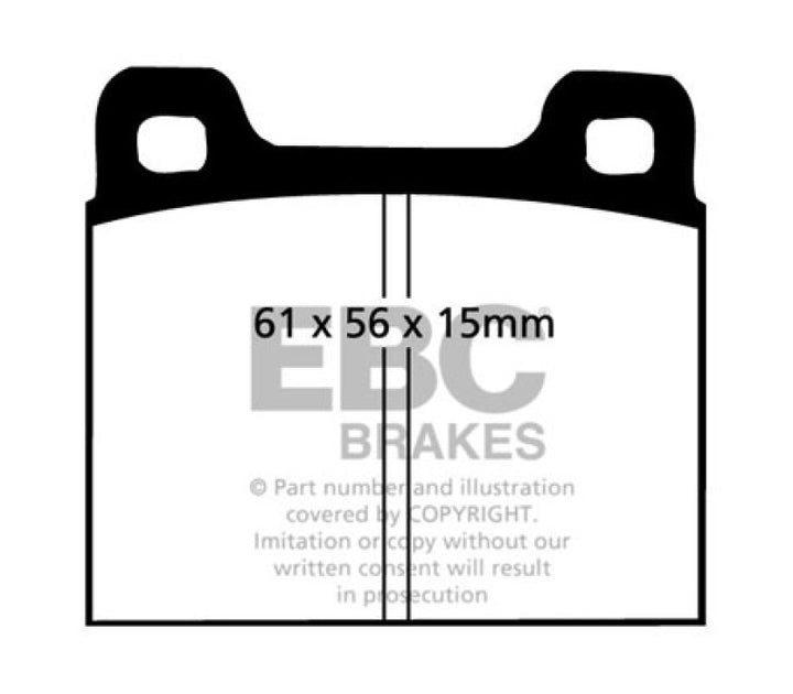 EBC 64-69 Porsche 911 2.0 (M Caliper) (Solid front rotor) Yellowstuff Front Brake Pads - Bull Strap