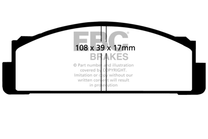 EBC 68-83 Fiat 124 1.6 Greenstuff Front Brake Pads - Bull Strap