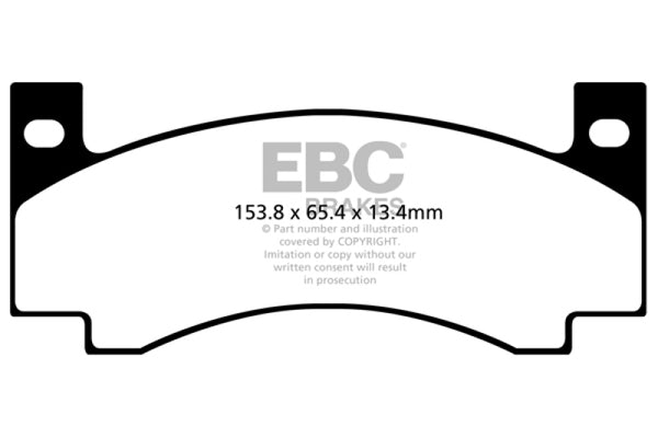 EBC 71-72 Amc Ambassador 4.2 Yellowstuff Front Brake Pads - Bull Strap