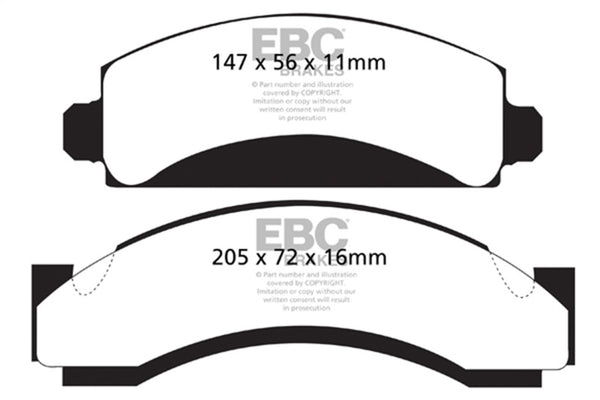 EBC 74-80 Chevrolet C30 (JB8) Yellowstuff Front Brake Pads - Bull Strap
