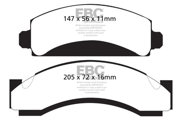 EBC 74-80 Chevrolet C30 (JB8) Yellowstuff Front Brake Pads - Bull Strap