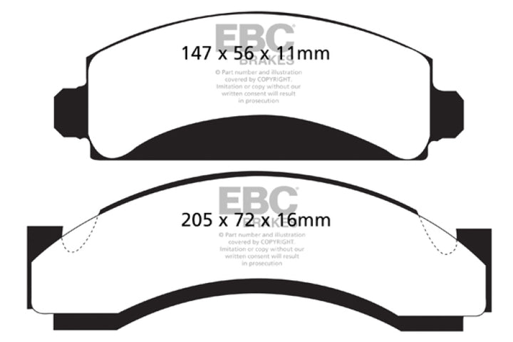 EBC 74-80 Chevrolet C30 (JB8) Yellowstuff Front Brake Pads - Bull Strap