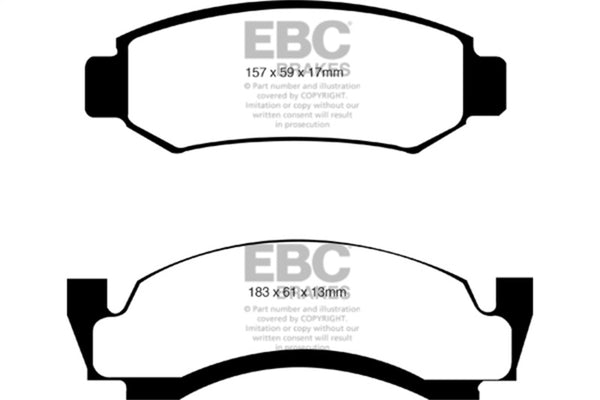 EBC 76-77 Ford Bronco 3.3 Greenstuff Front Brake Pads - Bull Strap