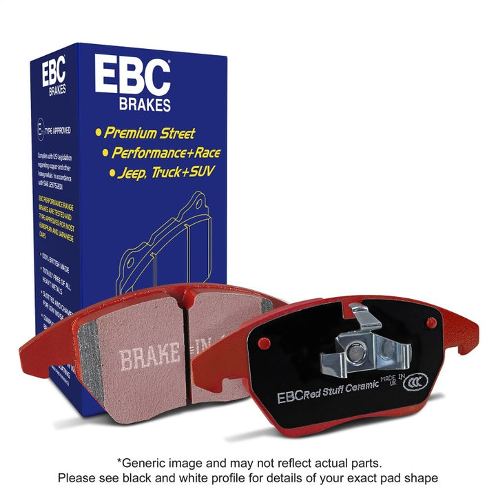 EBC 83-86 Toyota Camry 2.0 Redstuff Front Brake Pads - Bull Strap