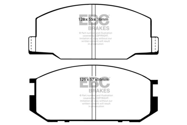 EBC 85-90 Lotus Esprit 2.2 Yellowstuff Front Brake Pads - Bull Strap