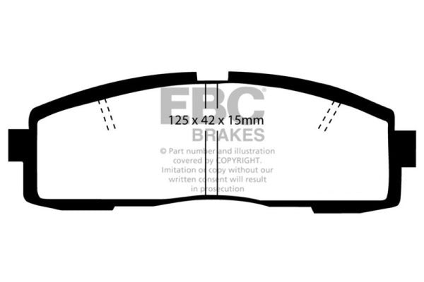 EBC 86-92 Toyota Supra 2.8 Redstuff Rear Brake Pads - Bull Strap
