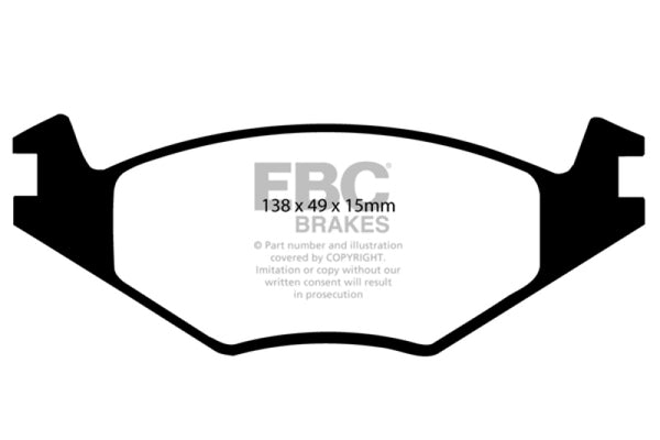 EBC 86-93 Volkswagen Cabriolet 1.8 Redstuff Front Brake Pads - Bull Strap
