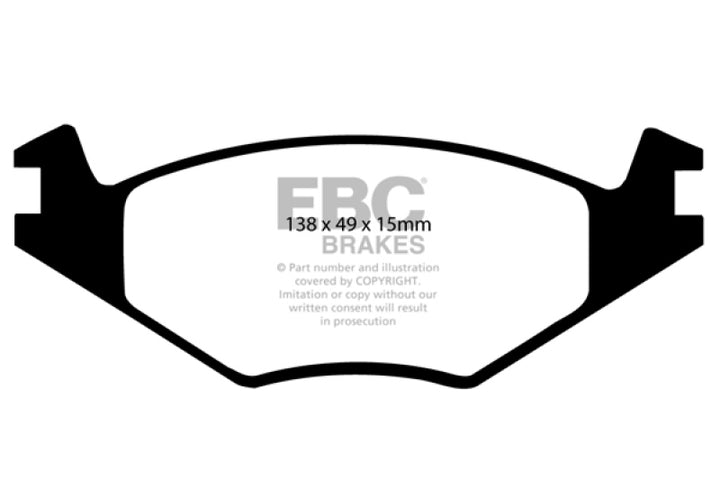 EBC 86-93 Volkswagen Cabriolet 1.8 Redstuff Front Brake Pads - Bull Strap