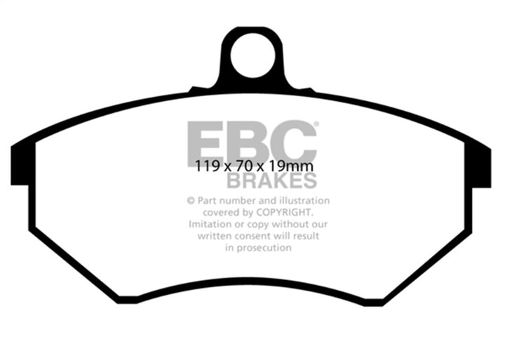 EBC 89-93 Volkswagen Corrado 1.8 Supercharged Redstuff Front Brake Pads - Bull Strap